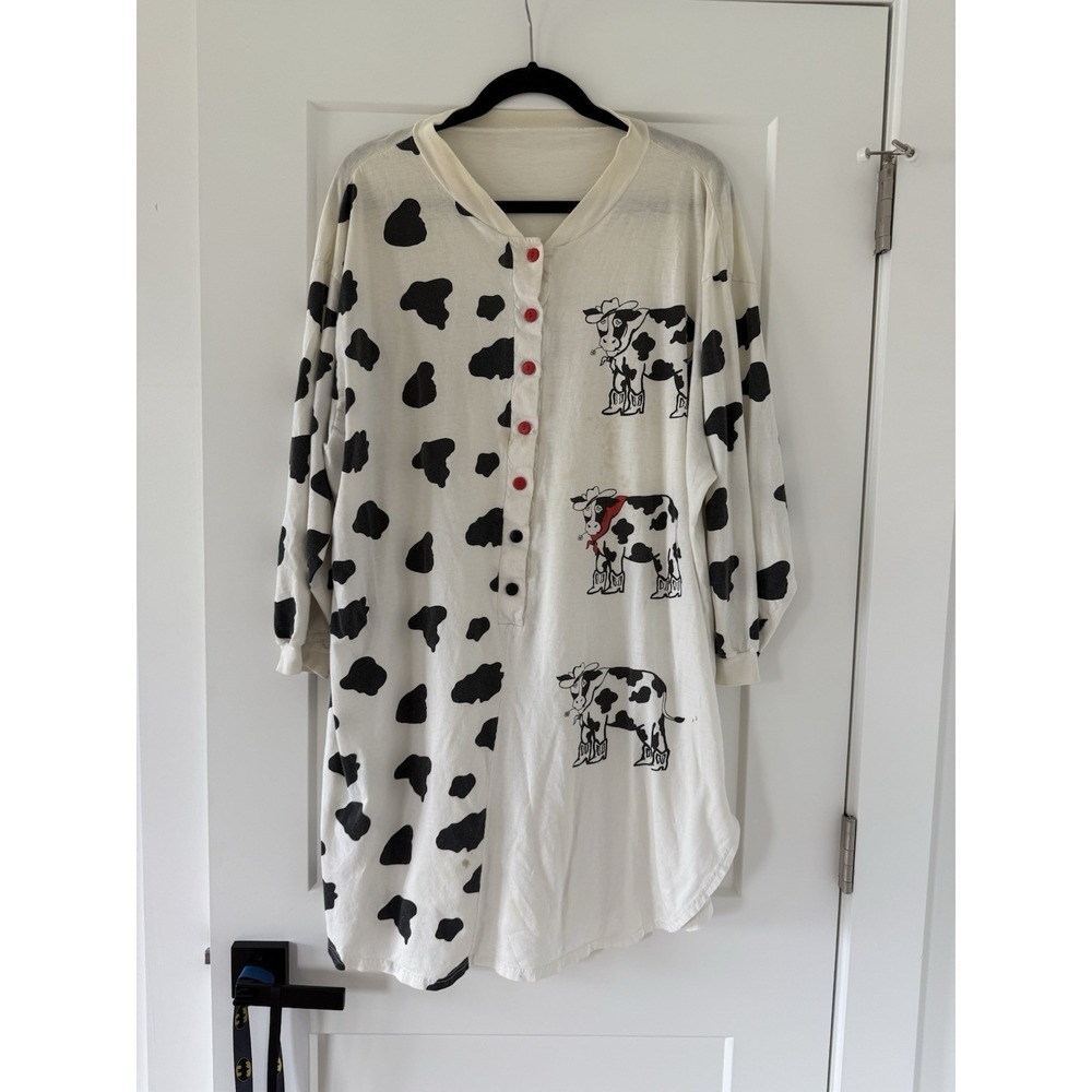 Vintage Cow Print Nightgown Or Oversized Tshirt‎ Dress